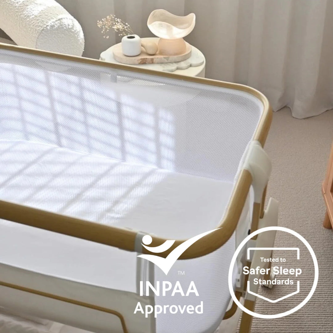 BabyRest Alfie2 Bedside Bassinet White/Natural