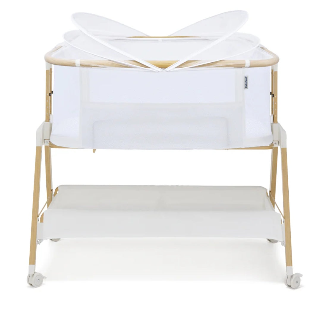 BabyRest Alfie2 Bedside Bassinet White/Natural