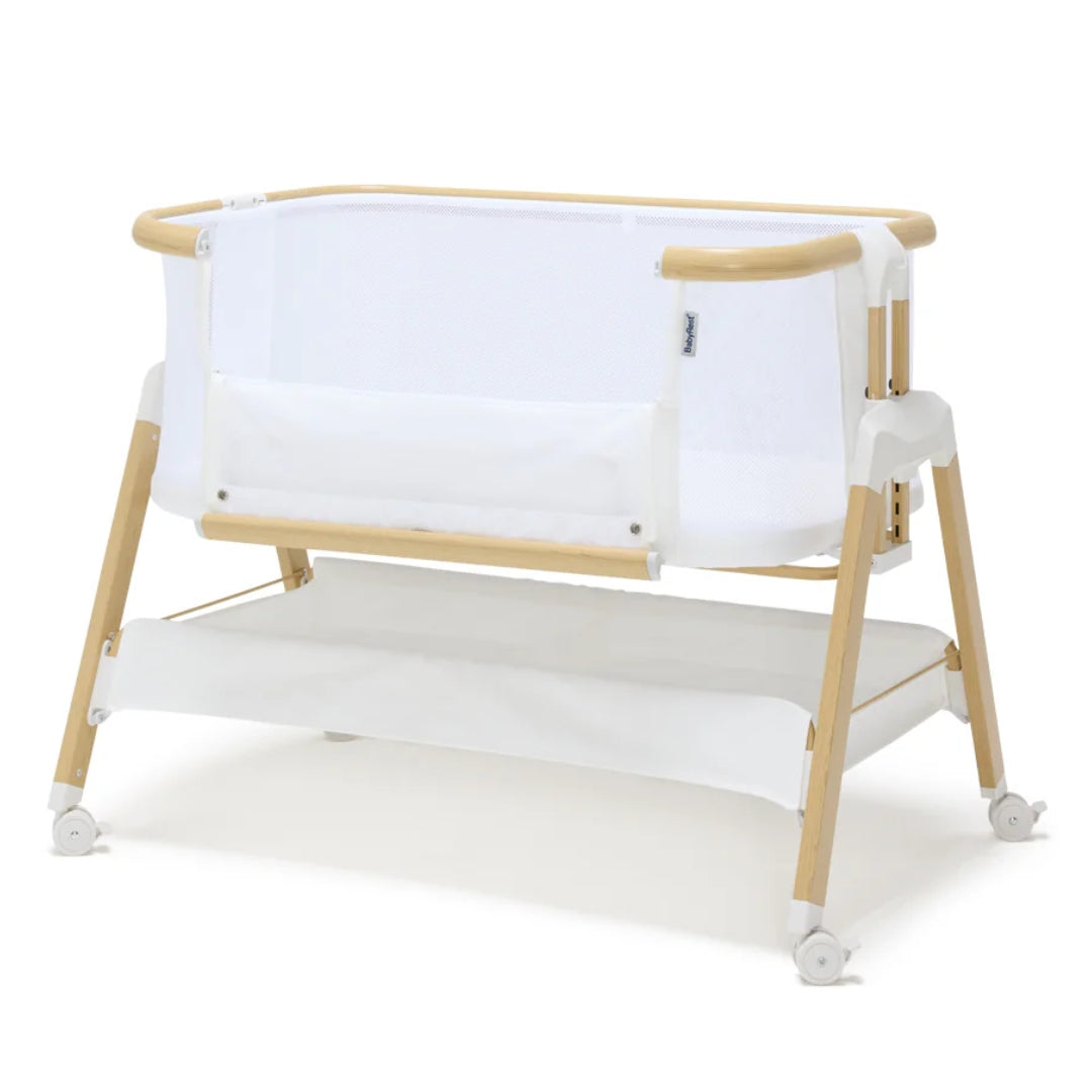 BabyRest Alfie2 Bedside Bassinet White/Natural
