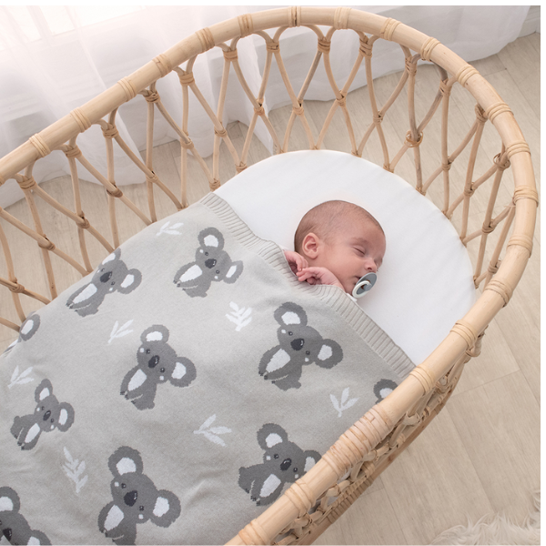 Living Textiles Australiana Baby Blanket - Koala/Grey