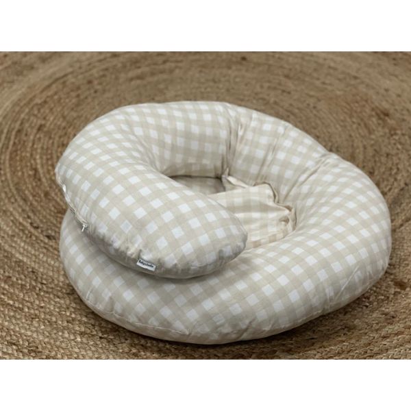 BabyStudio Body Pillow Gingham Beige