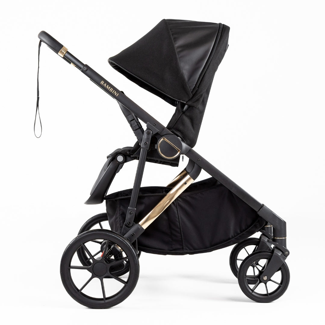 Bambini Prams Lisbon Black/Gold Single Pram