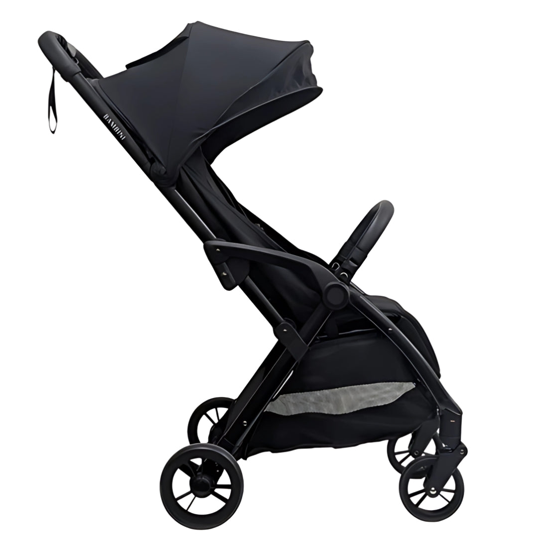 Bambini Prams Paris Travel Stroller Black Fabric with Black Frame