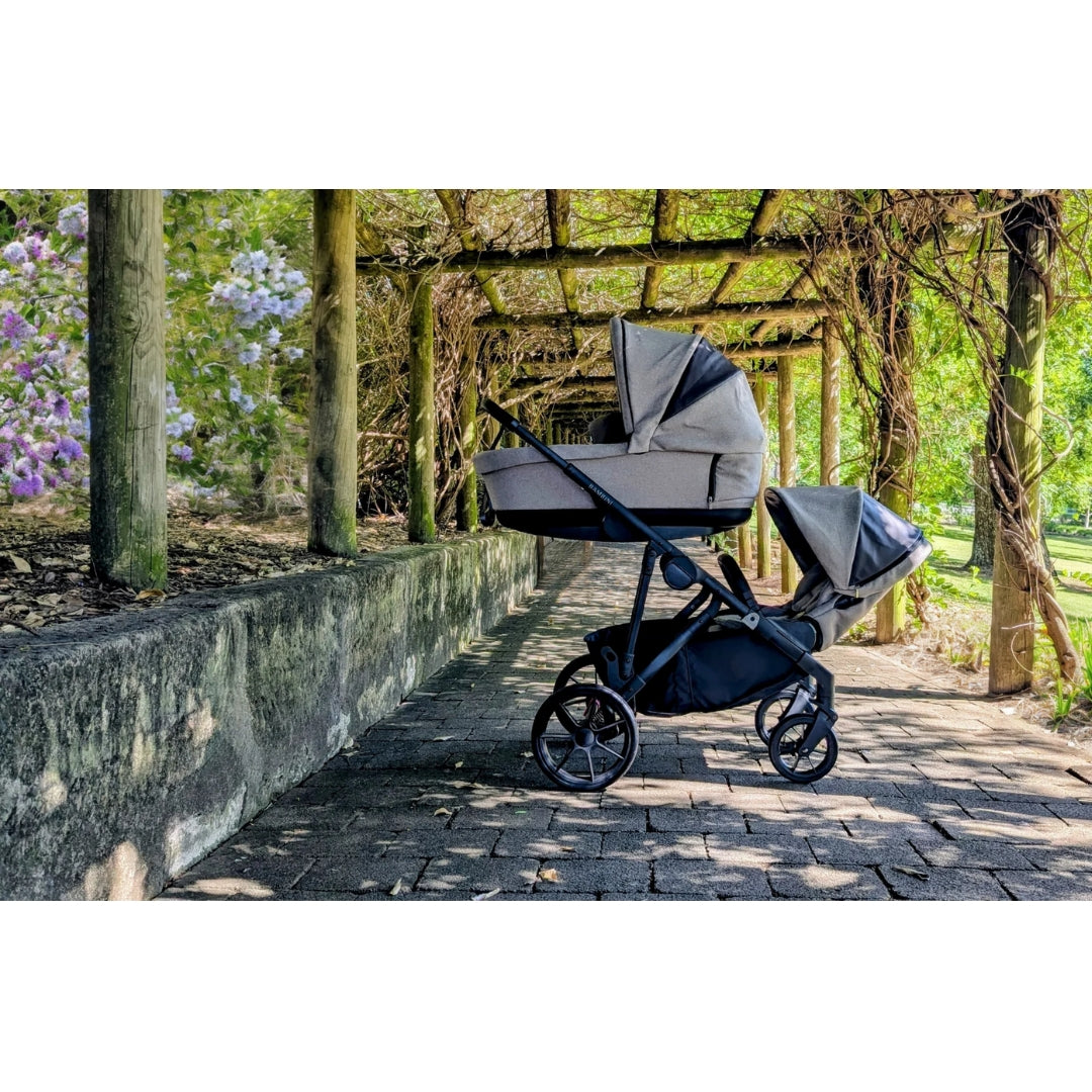 Bambini Prams Lisbon Mocha/Tan/Black Standard Bundle (with Bassinet & Lower Adaptors)