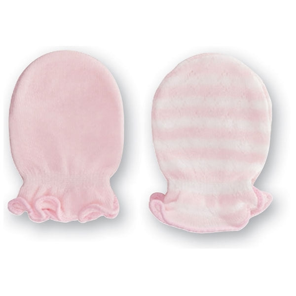 Playette Bamboo Mittens Pink/Pink Stripe 2Pack