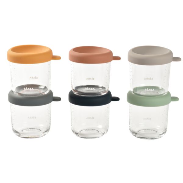 Beaba Glass Portion Jars 250ml 6pk