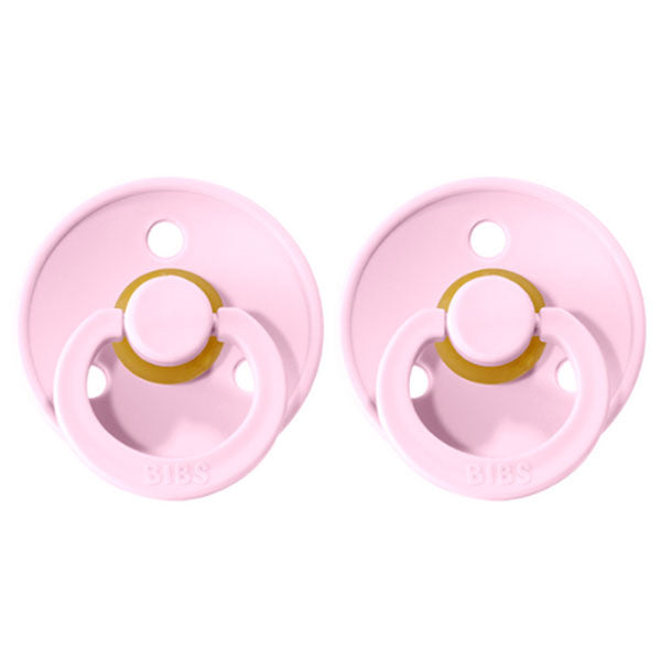 BIBS Dummy Round 2pk Baby Pink Size 1
