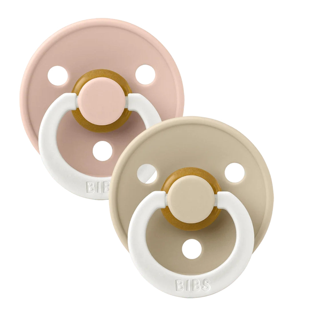 BIBS Dummy Night Glow Blush/Vanilla 2pk Size 1