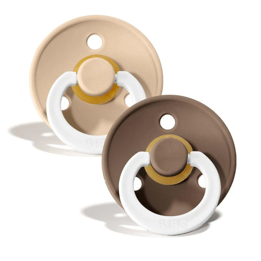 BIBS Dummy Night Glow Vanilla/Dark Oak 2pk Size 2