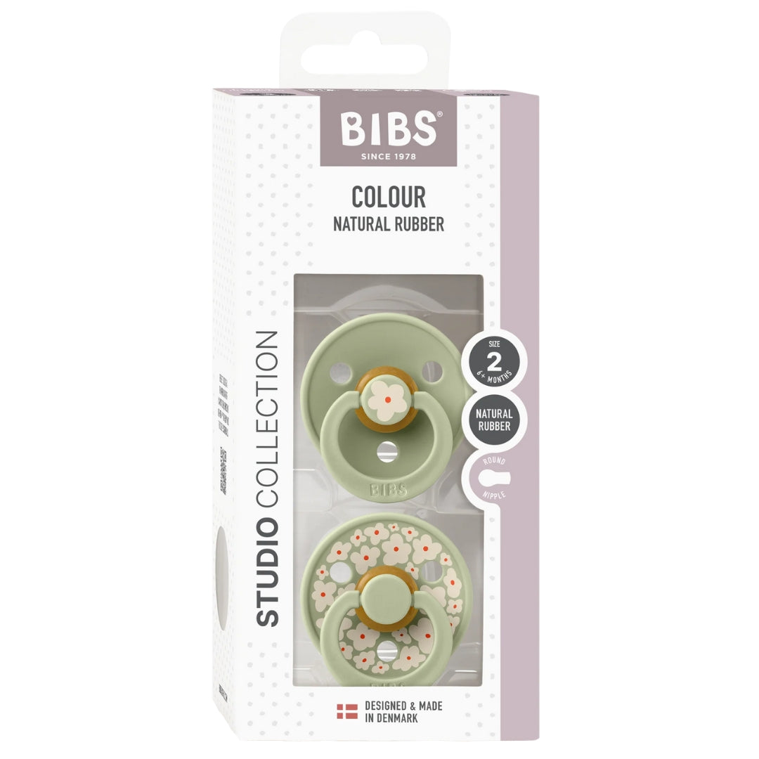 BIBS Dummy Studio Collection Round 2pk Jasmine Sage Mix Size 2