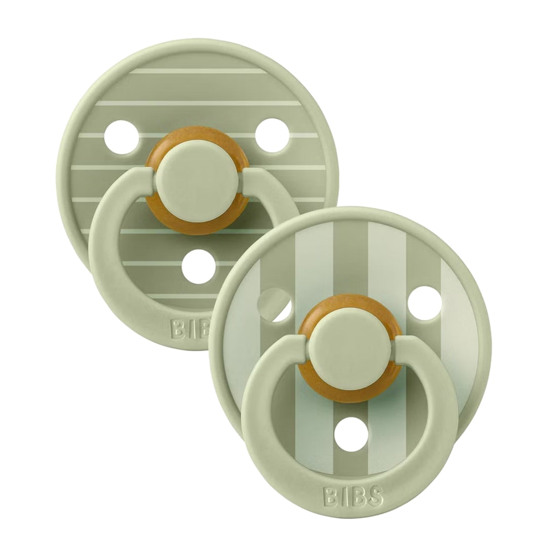 BIBS Dummy Studio Collection Round 2pk Pin Sage Mix Size 2