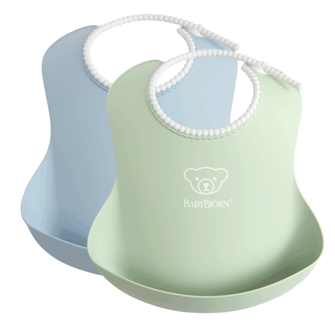 BabyBjorn Baby Bib 2 Pack Powder Green/Powder Blue