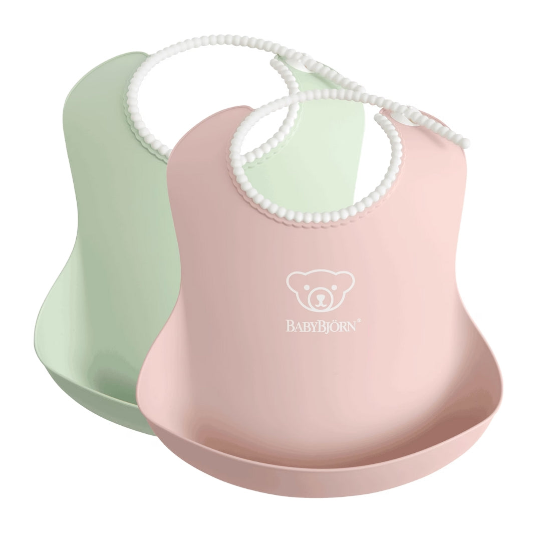 BabyBjorn Baby Bib 2 Pack Powder Green/Powder Pink