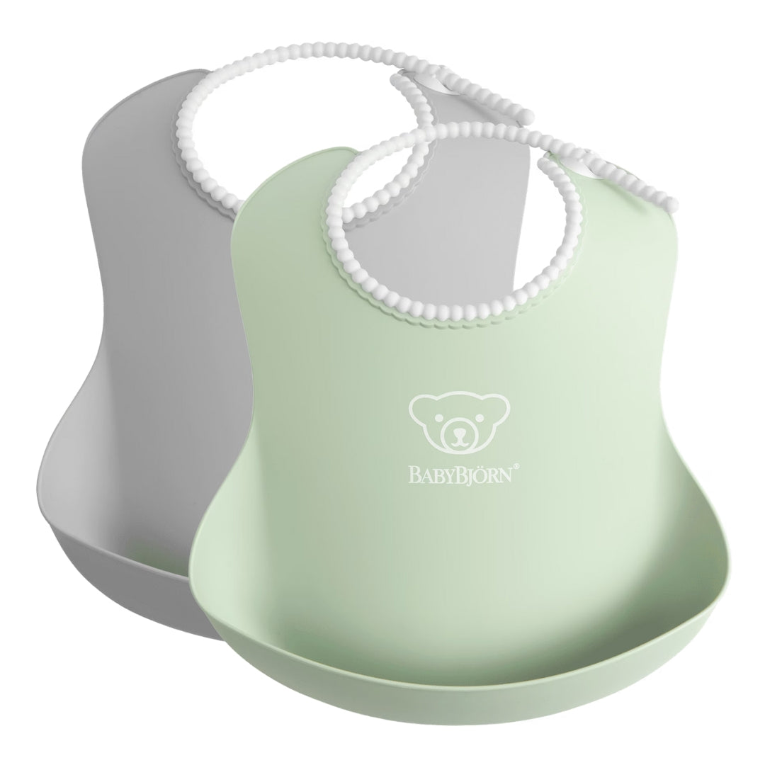 BabyBjorn Baby Bib 2 Pack Powder Grey/Powder Green