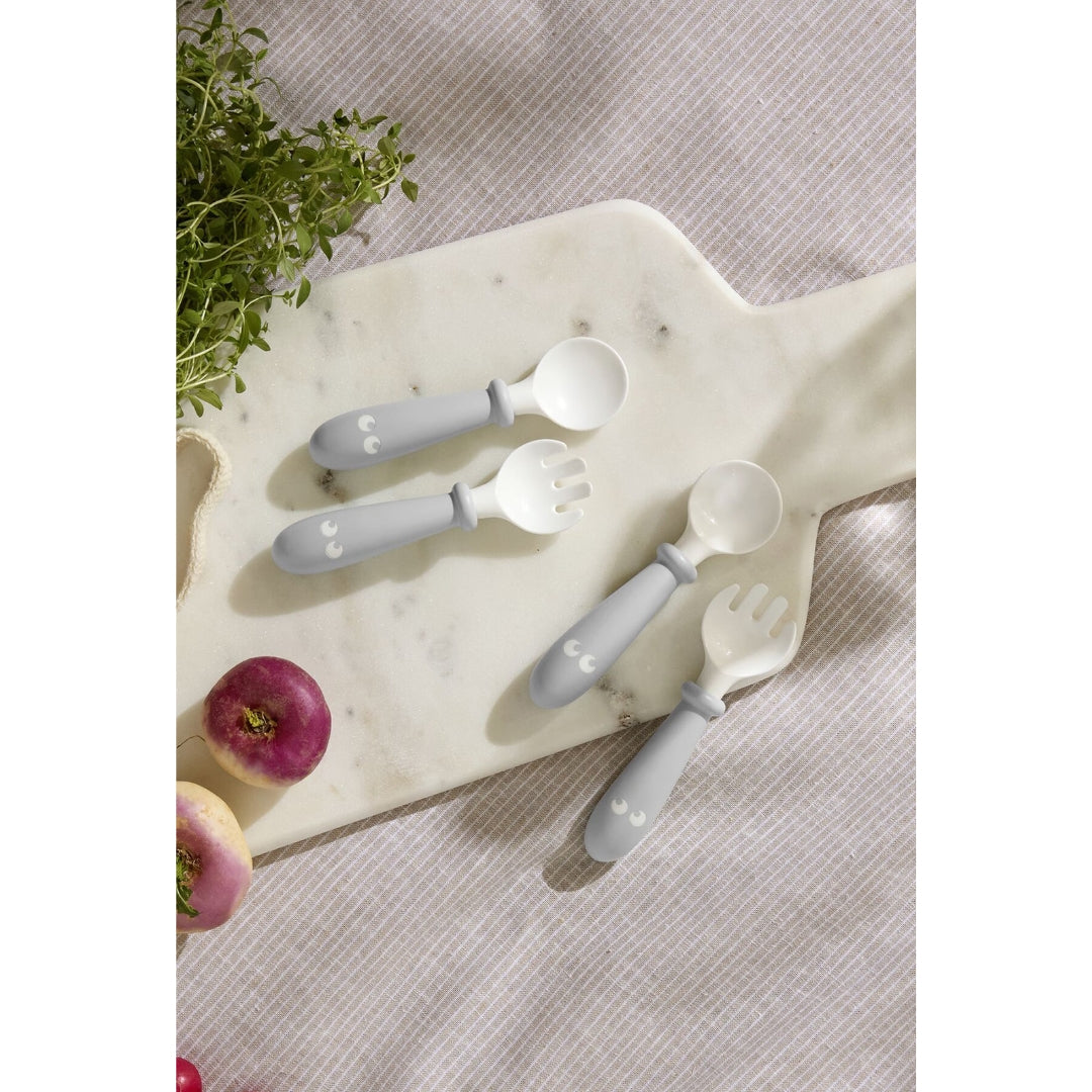 BabyBjorn Baby Spoon & Fork 4 pieces Grey