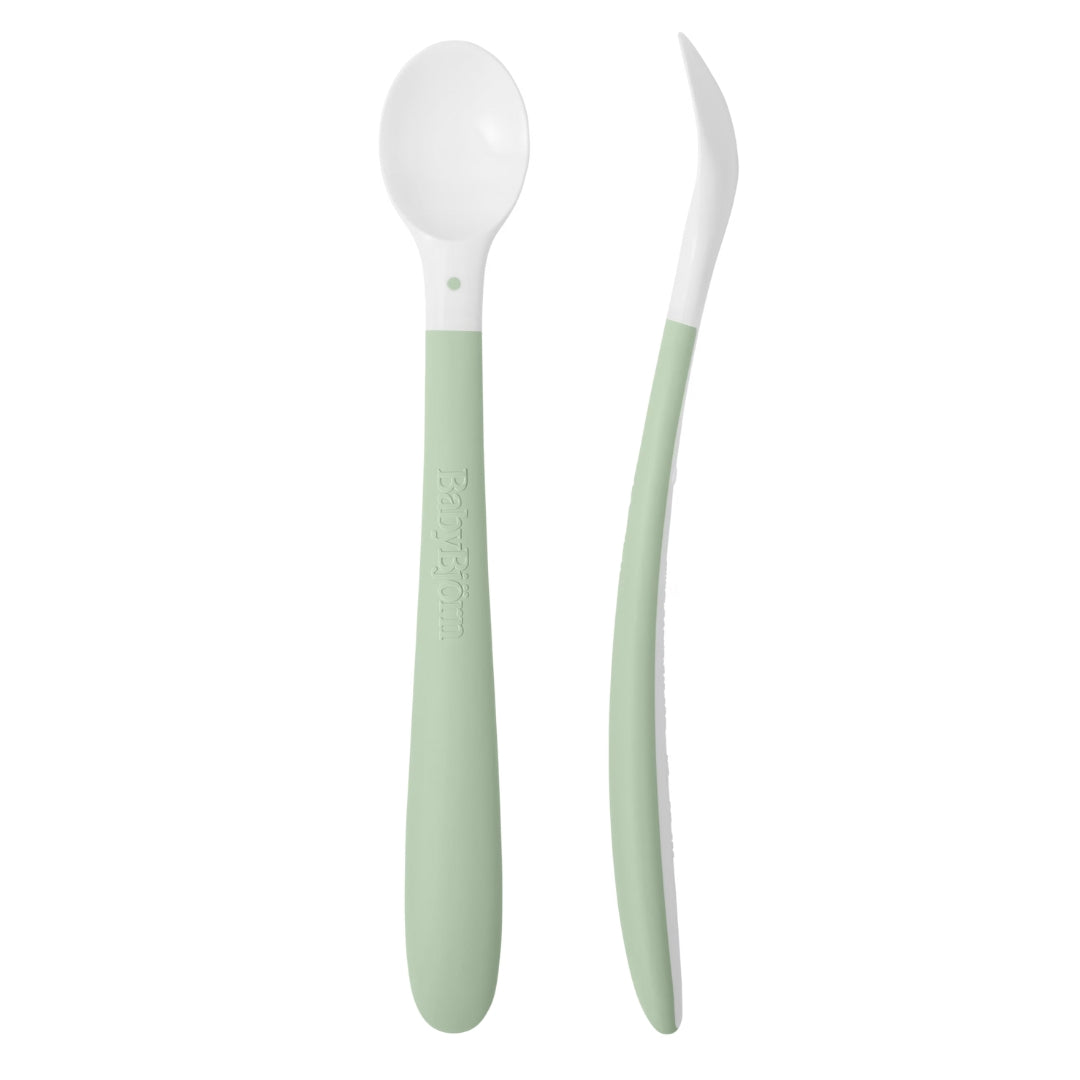 BabyBjorn Feeding Spoons 2 Pack Powder Green