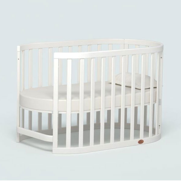 Boori Eden Oval Cot Bed v22 Barley + Oval Pocket Spring Mattress