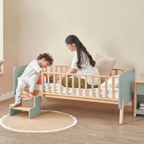 Boori Kids Natty Bedside Bed v24 Blueberry/Almond