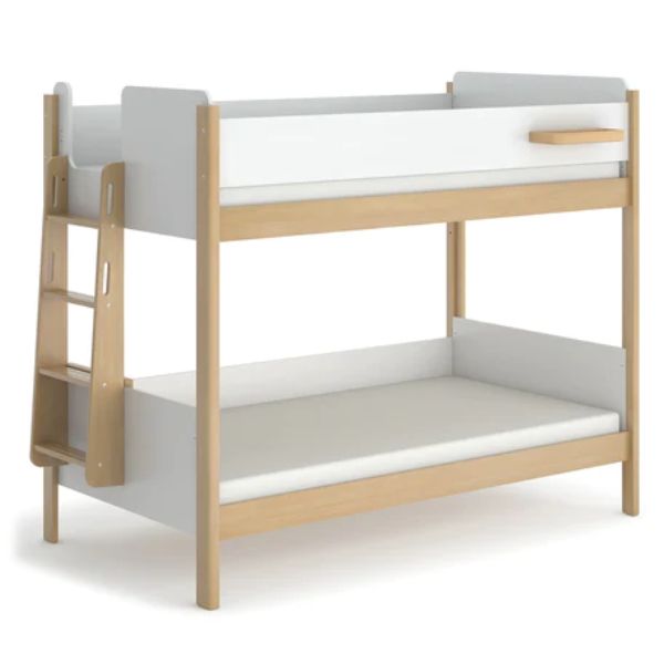 Boori Kids Natty King Single Bunk Bed with Ladder Barley White / Almond