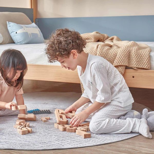 Boori Kids Natty King Single Bunk Bed with Storage Staircase V24 Blueberry / Almond