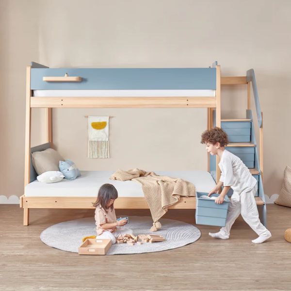 Boori Kids Natty v24 Maxi Bunk Bed with Staircase Blueberry/Almond