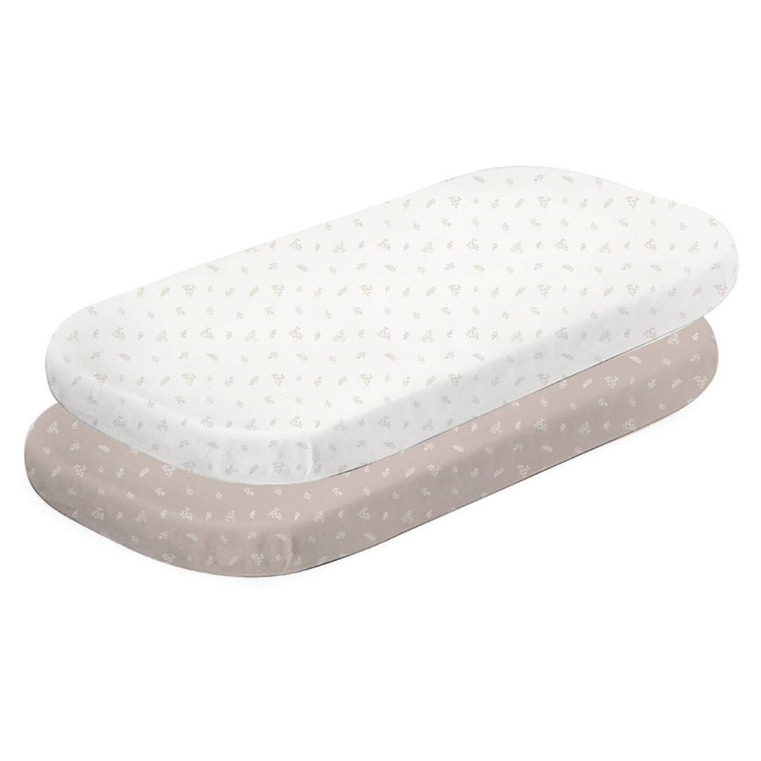 Bubba Blue Organic Cotton Co-Sleeper/Bedside Bed Fitted Sheets 2 Pack Chestnut