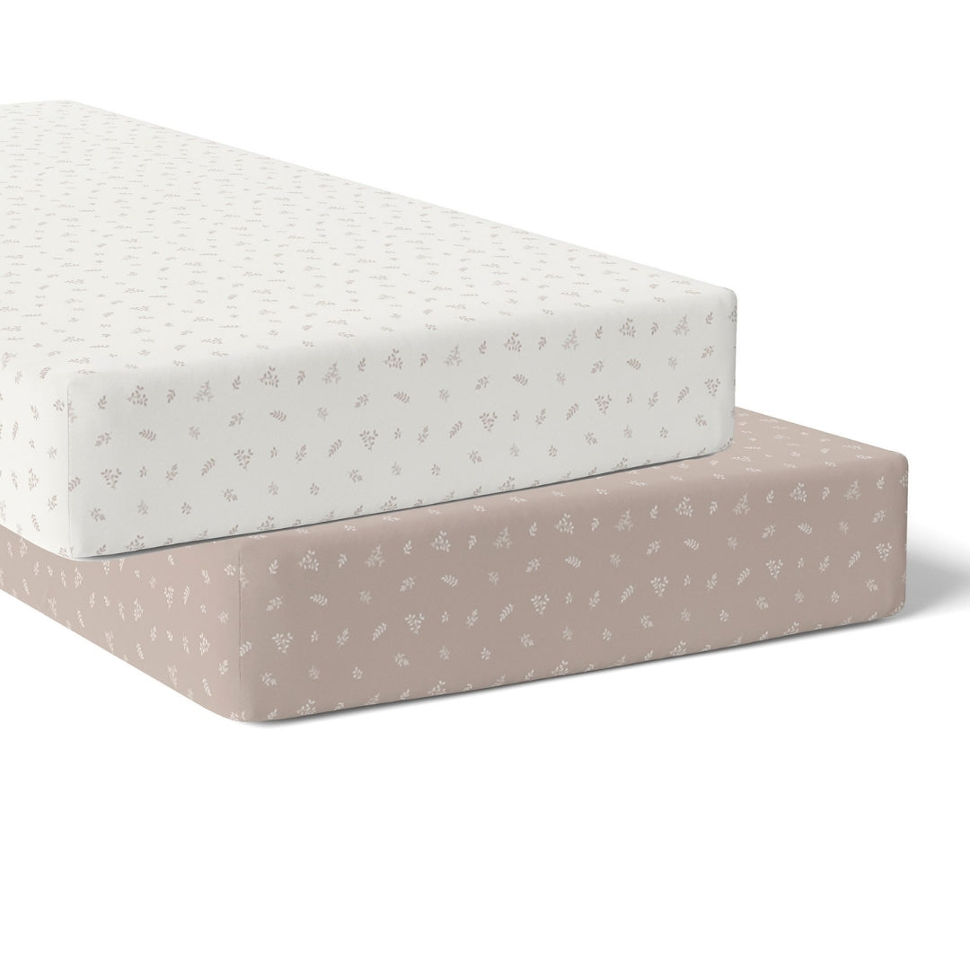 Bubba Blue Organic Cotton Cot Fitted Sheets 2pk Chestnut