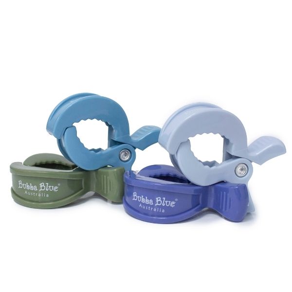 Bubba Blue Pram Clips Boy 4pk - Dusty Blue/Teal/Navy/Pesto