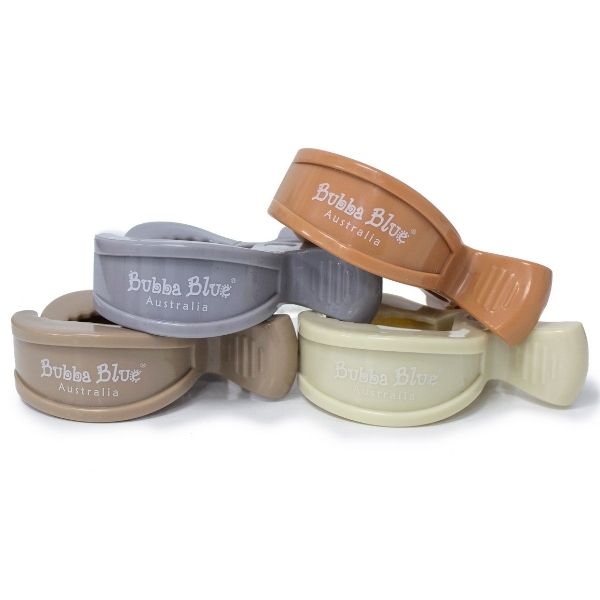 Bubba Blue Pram Clips Unisex 4pk - Grey/Sand/Nutmeg/Terracotta