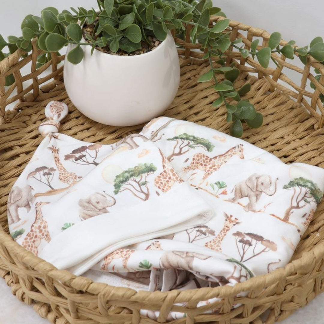 Bubba Blue Adventure Jersey Swaddle & Beanie Set