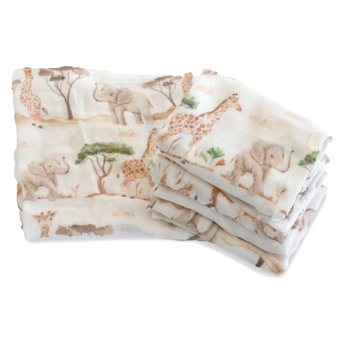 Bubba Blue Adventure Bamboo Muslin Face Washers 6 Pack