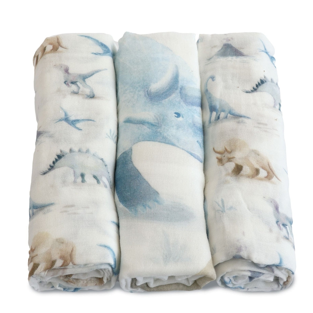 Bubba Blue Jurassic Bamboo Muslin Wraps 3 Pack