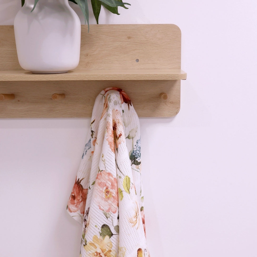 Bubba Blue Peonies Cellular Blanket Digital Print