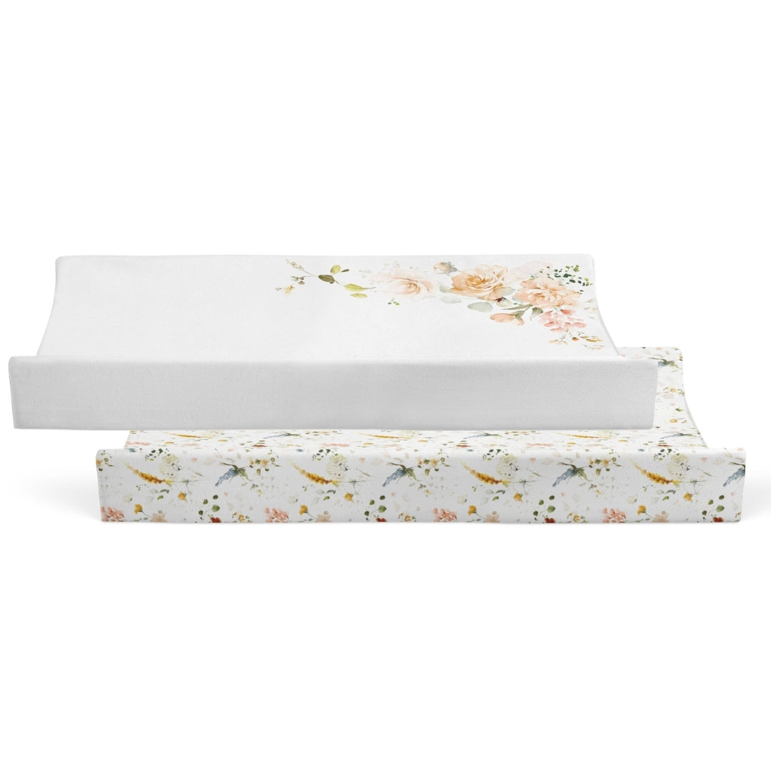 Bubba Blue Peonies Bamboo Waterproof Change Mat Covers 2 Pack