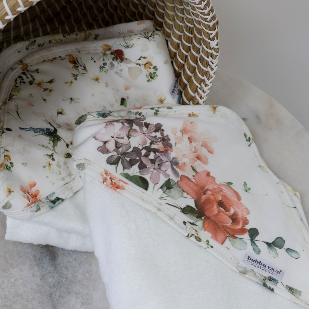 Bubba Blue Peonies Bamboo Hooded Towels 2 Pack