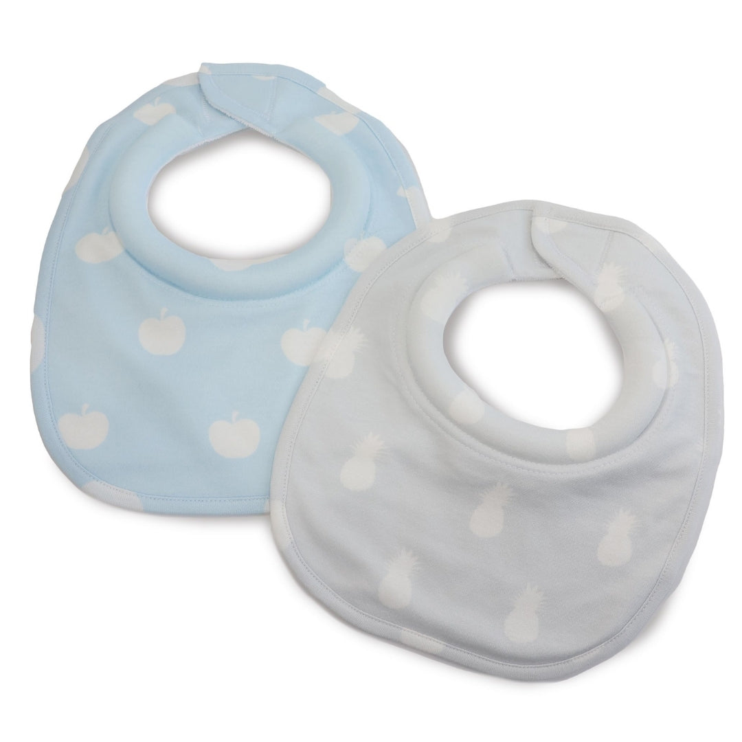 Bubba Blue Nordic 2pk Dribble Bibs Apple/Pineapple
