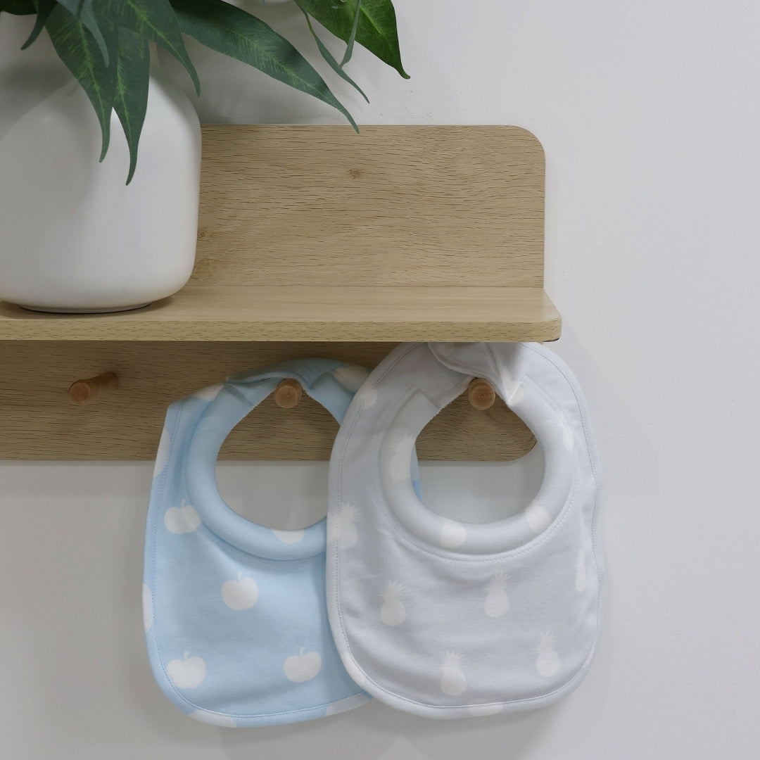 Bubba Blue Nordic 2pk Dribble Bibs Apple/Pineapple
