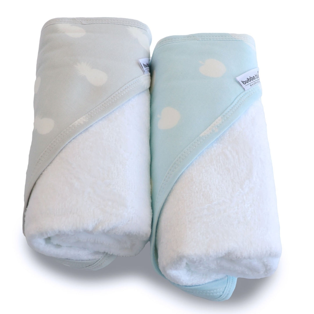 Bubba Blue Nordic Hooded Towel Apple/Pineapple 2pk