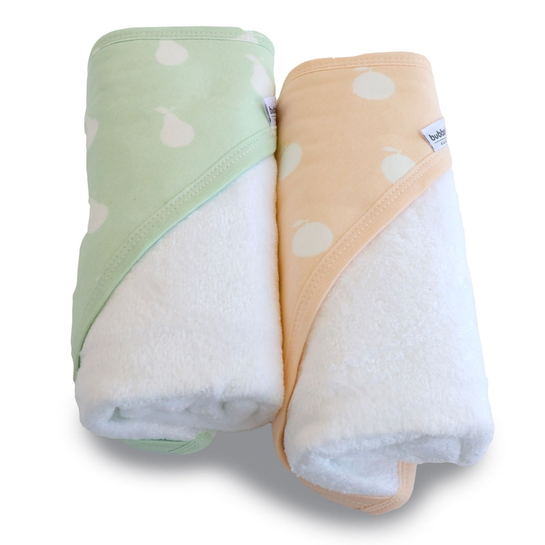 Bubba Blue Nordic Hooded Towel Orange/Pear 2pk