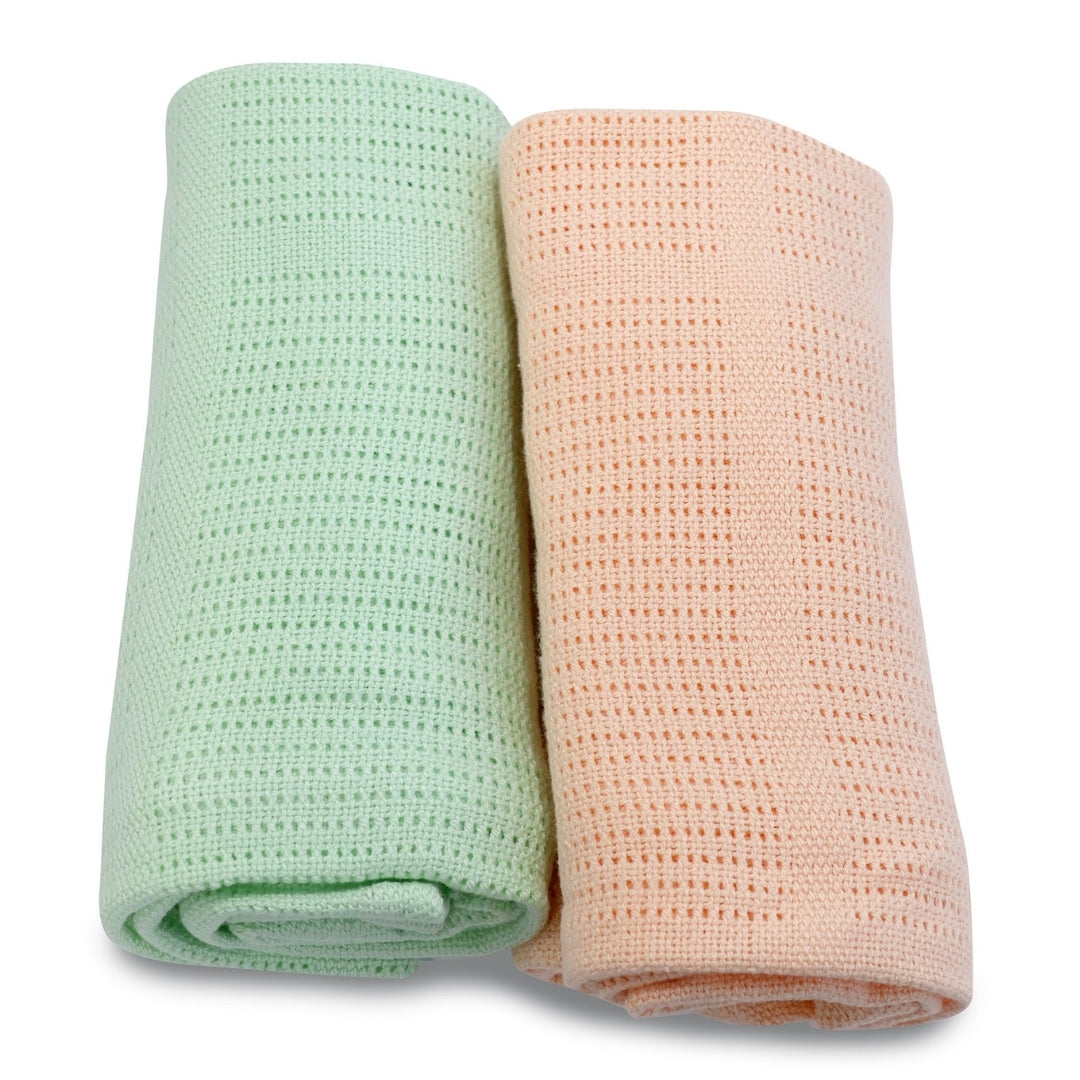 Bubba Blue Nordic Cellular Blanket Orange/Pear 2pk