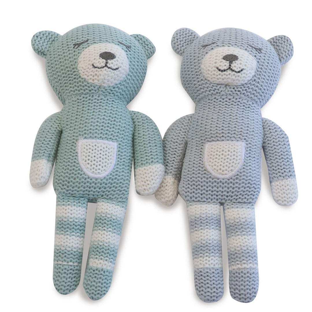 Bubba Blue Nordic Knit Rattles 2 Pack Sky/Mint