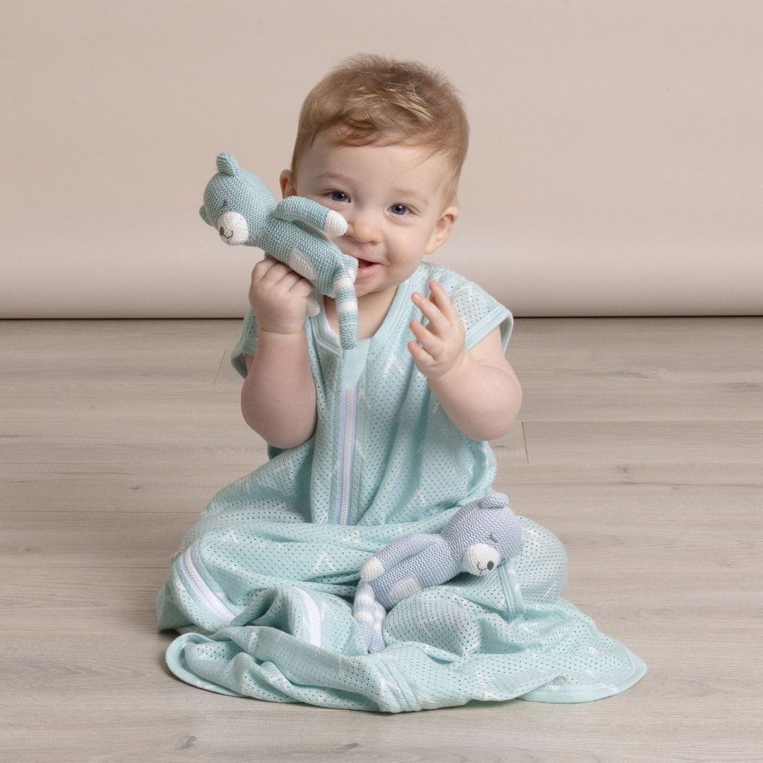 Bubba Blue Nordic Knit Rattles 2 Pack Sky/Mint