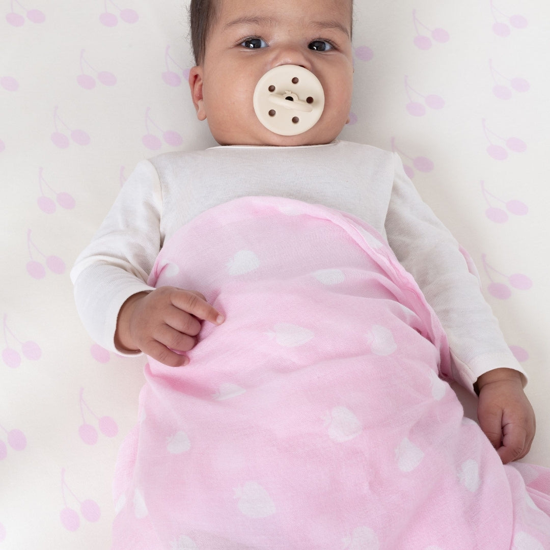 Bubba Blue Nordic Muslin Wrap 3pk Strawberry/Cherry