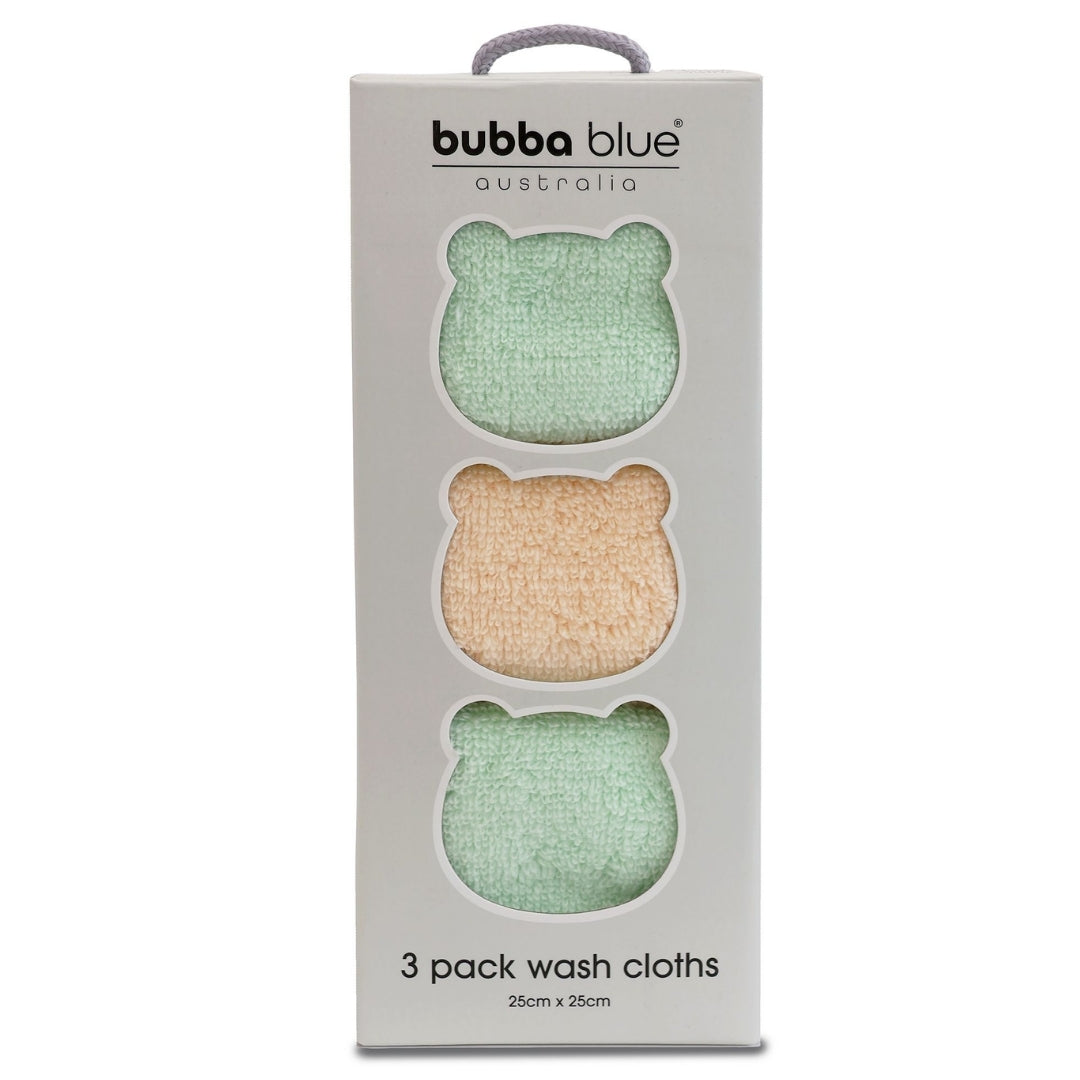 Bubba Blue Nordic Wash Cloths Orange/Pear 3pk