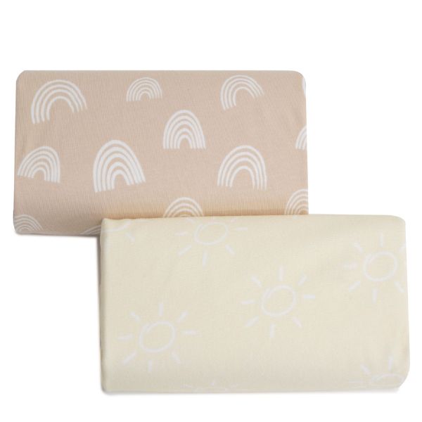 Bubba Blue Nordic Waterproof Change Pad Covers Vanilla/Latte 2pk