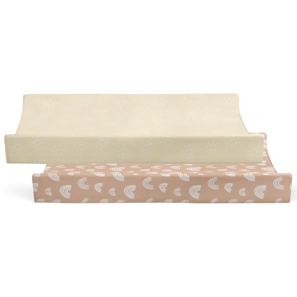 Bubba Blue Nordic Waterproof Change Pad Covers Vanilla/Latte 2pk