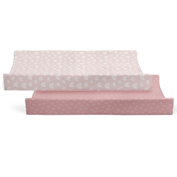 Bubba Blue Nordic Waterproof Change Pad Covers Dusty Berry/Rose 2pk