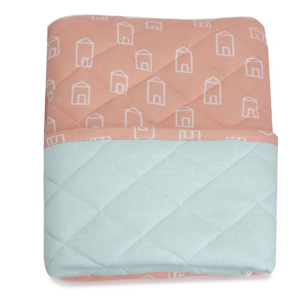 Bubba Blue Nordic Reversible Cot Quilt Coral/Tiffany