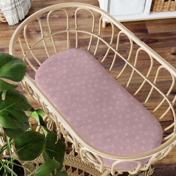 Bubba Blue Nordic Jersey Bassinet Fitted Sheets Dusty Berry/Rose 2pk