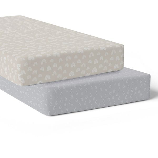 Bubba Blue Nordic Jersey Cot Fitted Sheets Grey/Sand 2pk